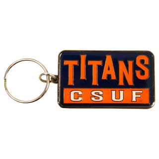 Black Metal CSUF Titans Logo Keytag